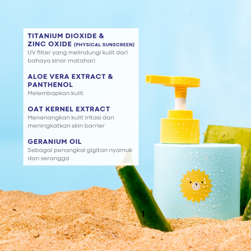 Dew Cantik Indonesia Dew It Kids Daily Play Lotion SPF 30 PA+++