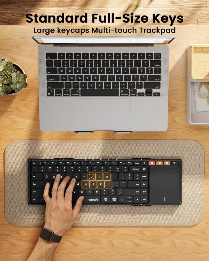 Golden Will Merchants ProtoArc® Foldable Bluetooth Keyboard with Touchpad XK01 TP
