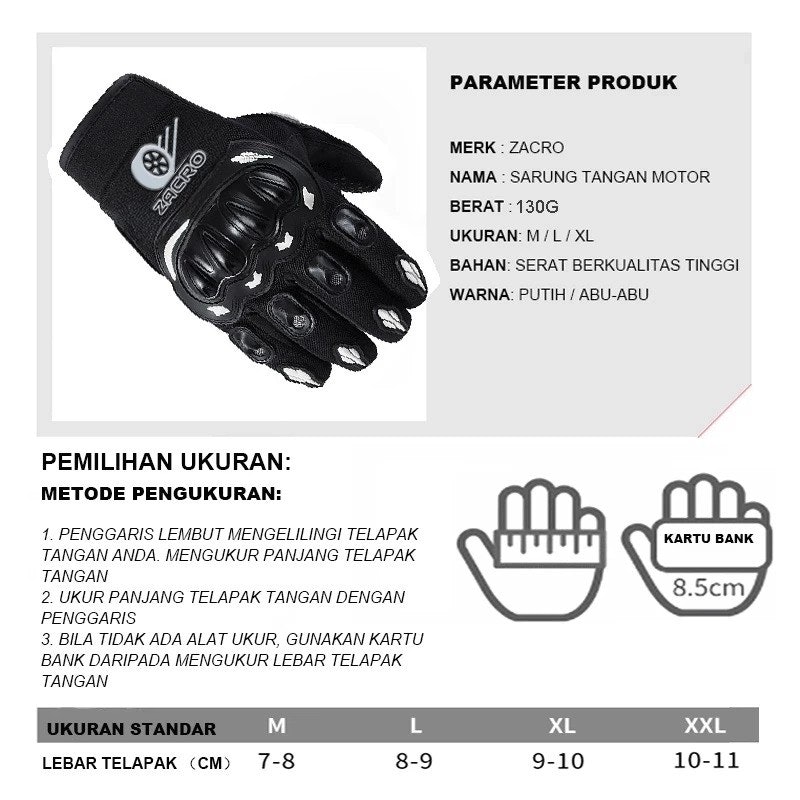 ZACRO Sarung Tangan Motor 5