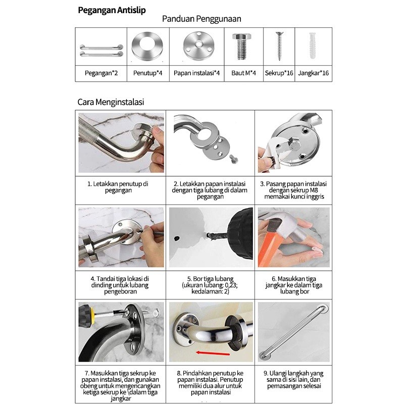 LENODI LENODI Pegangan Kamar Mandi SUS 201