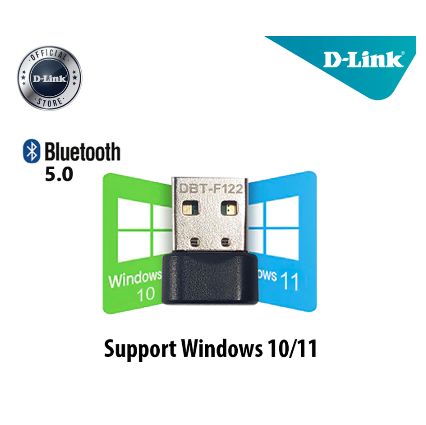 D-Link System Indonesia D-Link Mini USB Bluetooth 5.0 Adapter  DBT-F122