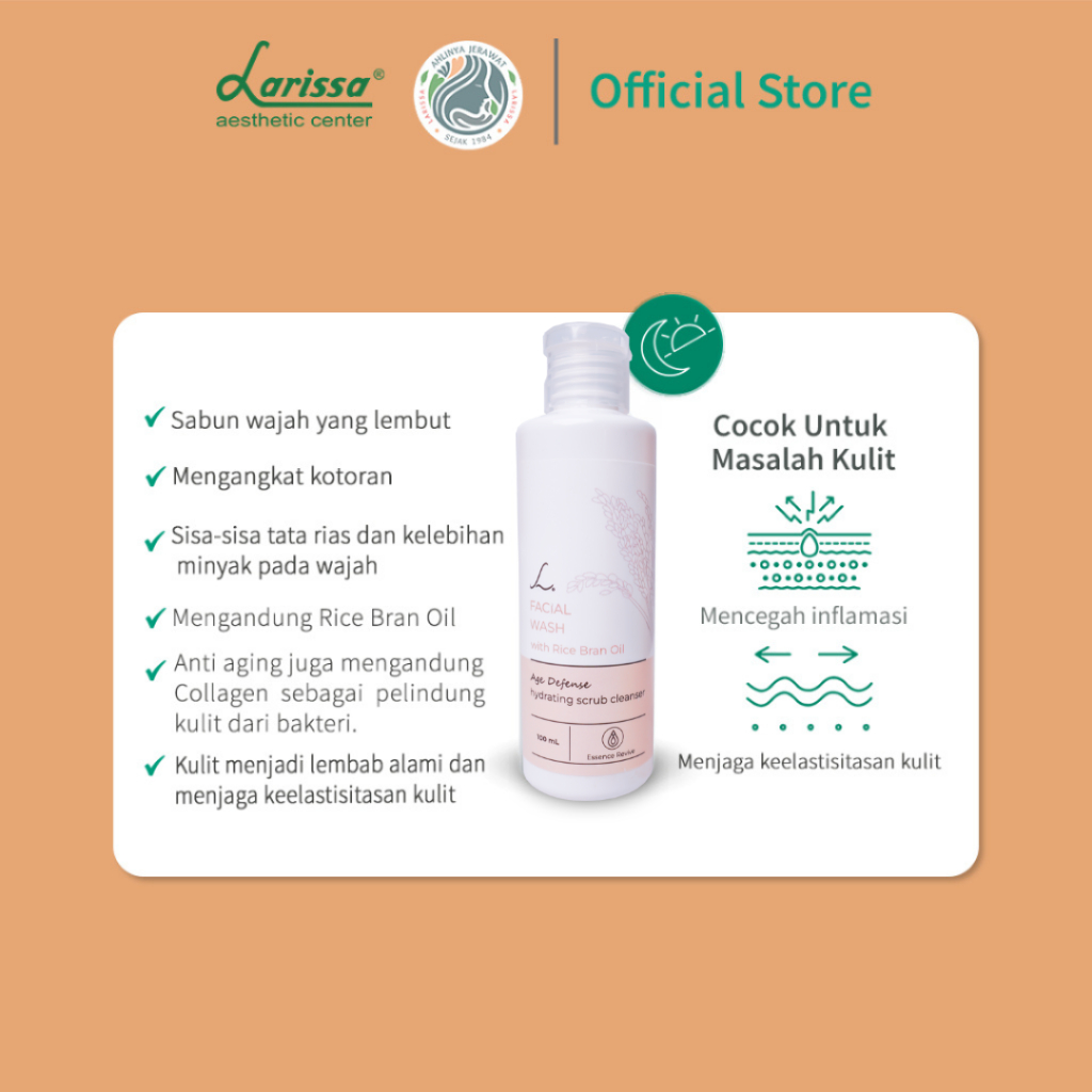 Larissa Aesthetic Center Larissa® Facial Wash with Rice Bran Oil