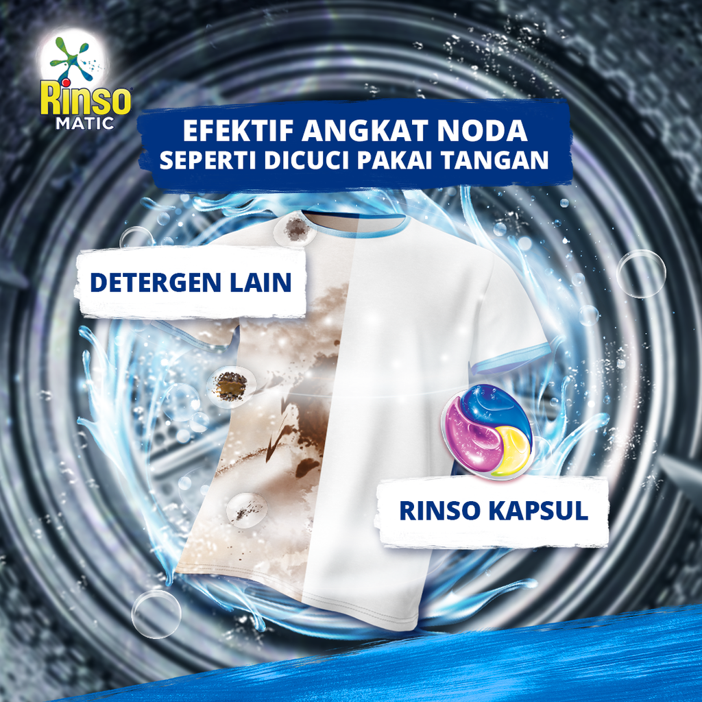 Unilever Indonesia Rinso Matic Kapsul 3 in 1 Lavender Fresh