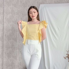 Casual Crop Top Ruffle