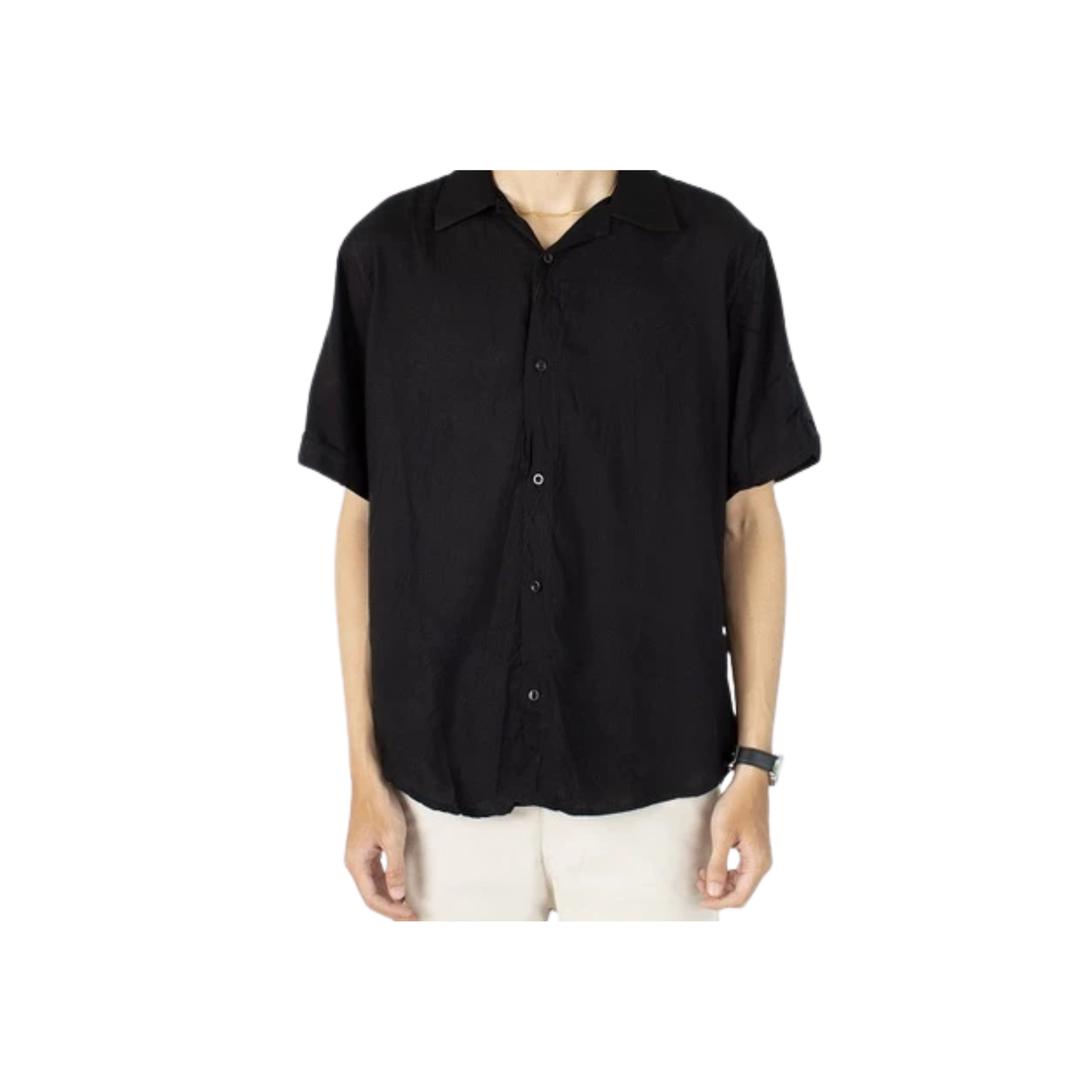 Fortklass Tekno Indonesia FortKlass Kemeja Rayon Polos Pria Lengan Pendek