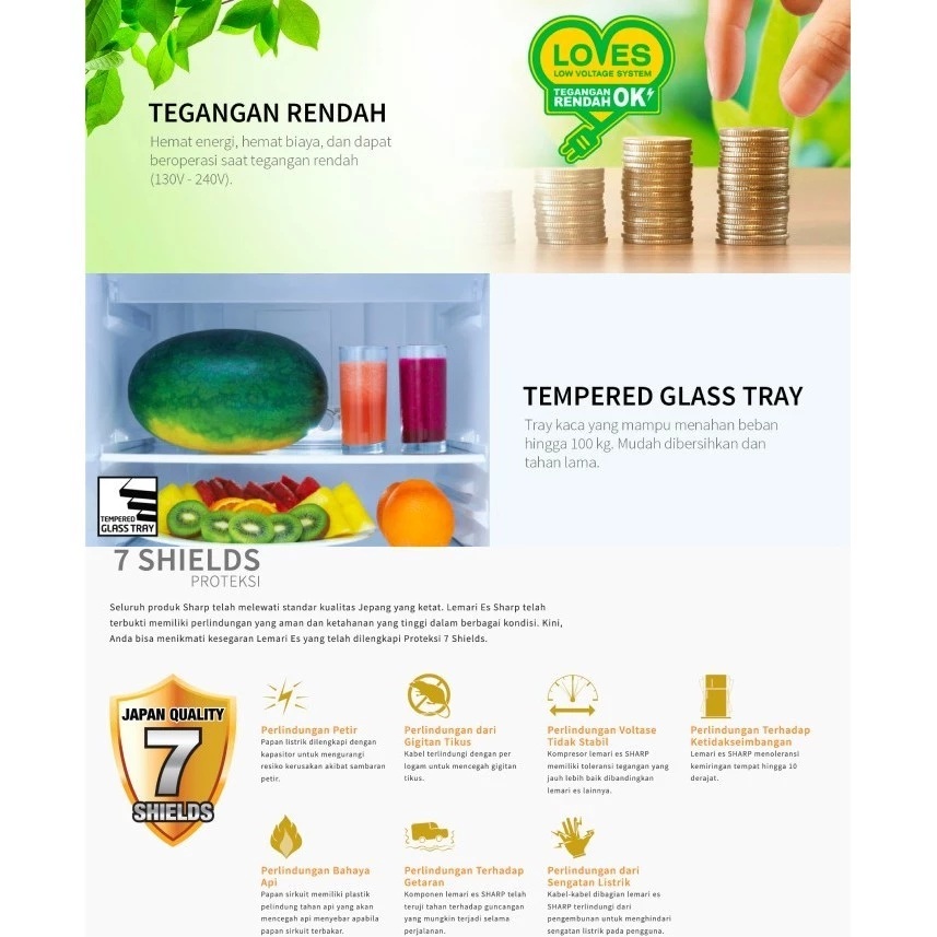 SHARP Electronics Incorporated SHARP Shine Magneglas Series SJ-X195MG-GB/GR