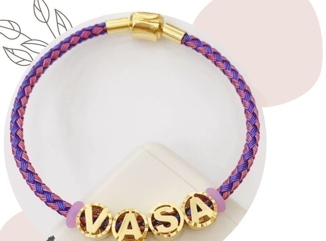  Gelang Tali Inisial Nama Emas