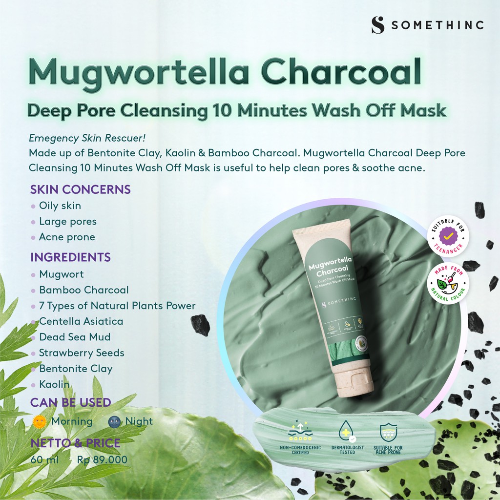 Somethinc Mugwortella Charcoal Deep Pore Cleansing 10 Minutes Wash Off Mask