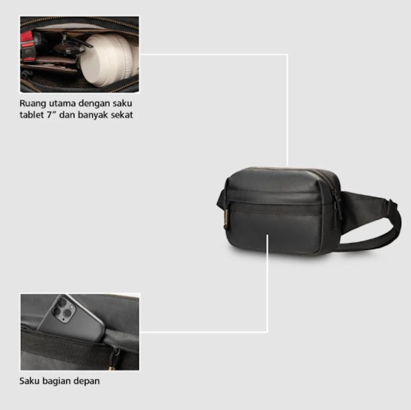 Bodypack Weston 3.0 Waist Bag Hitam 3