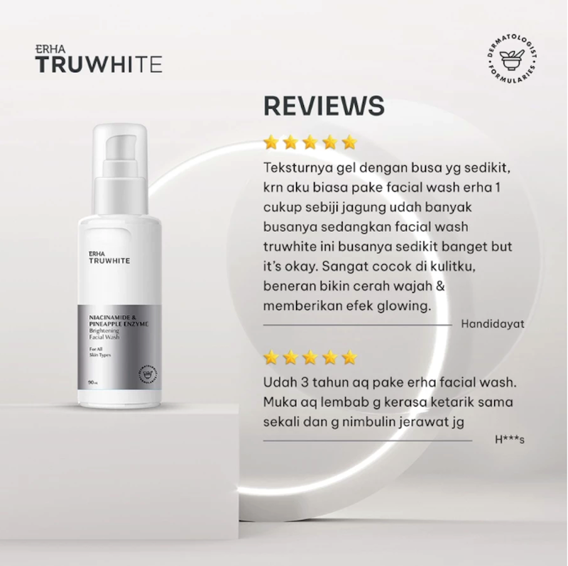 Truwhite Niacinamide & Pineapple Enzyme Brightening Facial Wash 4