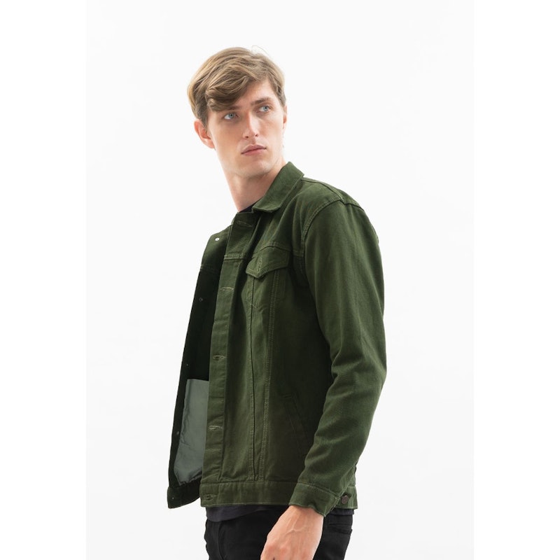 Jaket Denim Hijau Tua 2