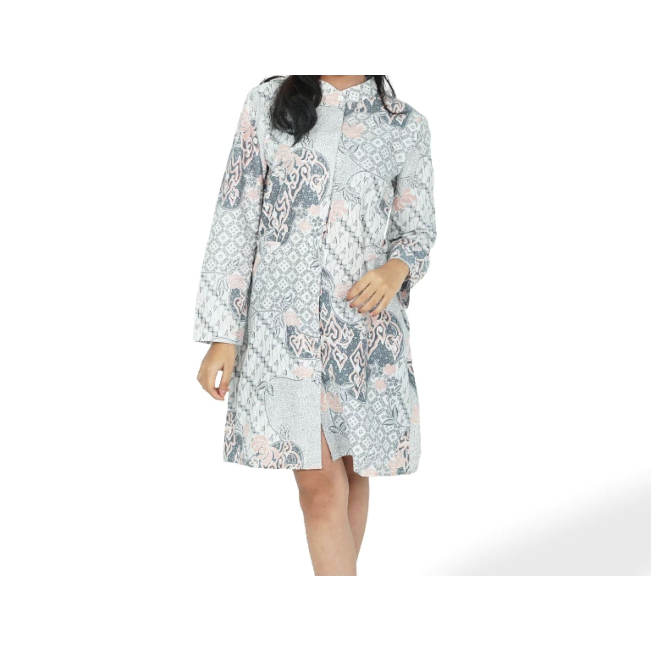 Batik Trusmi Dress Batik Mega Mendung Kombinasi Pastel