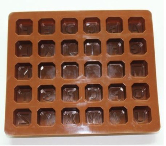 Cetakan Cokelat Abjad ABCD 2