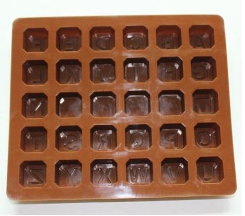 Cetakan Cokelat Abjad ABCD 2