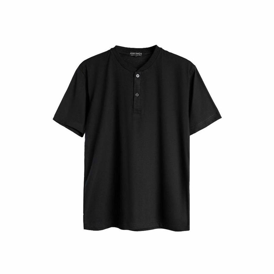 Evernext Kaos Polos Pria Henley Tee 2