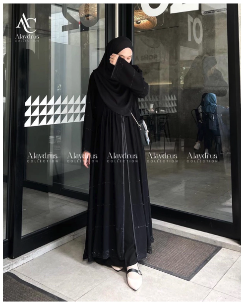 Alaydrus Collection Abaya Hitam Turkey 857