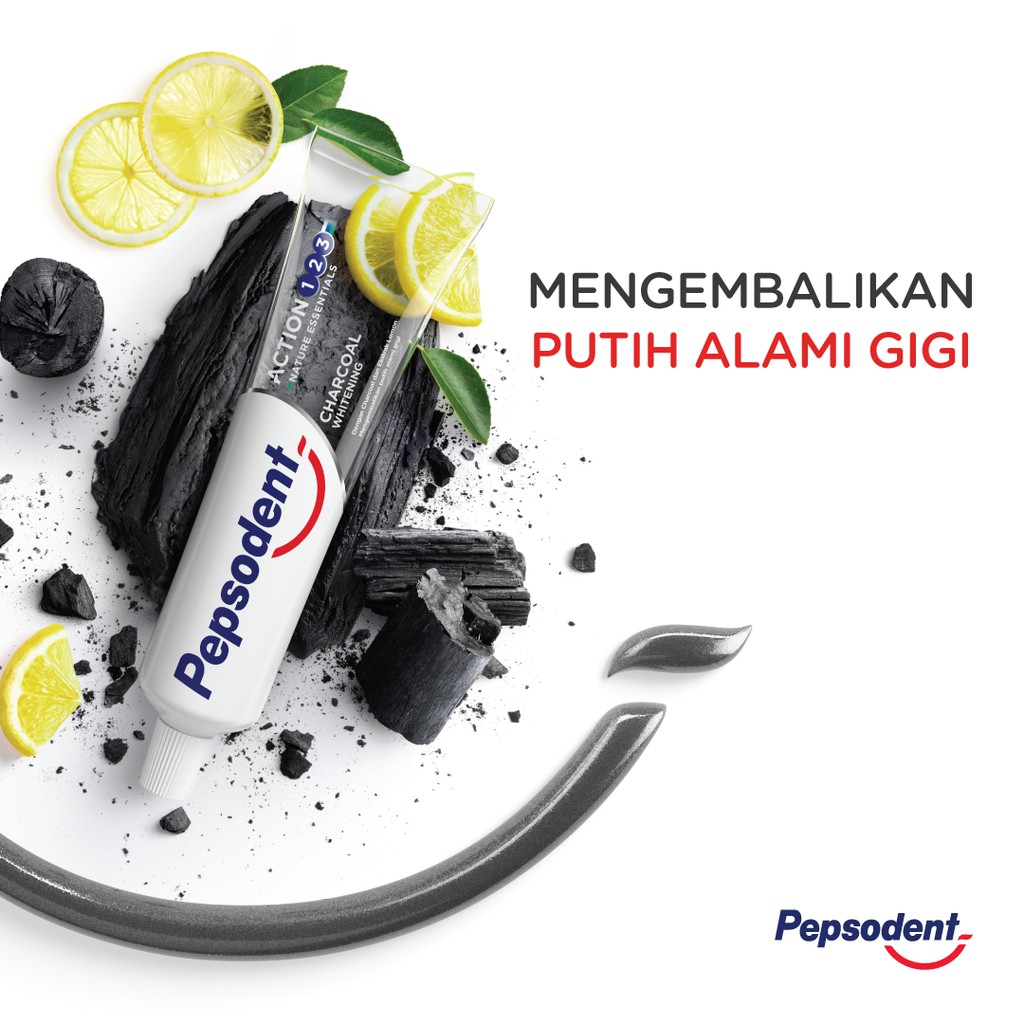 Pasta Gigi Pepsodent Complete 8 Charcoal