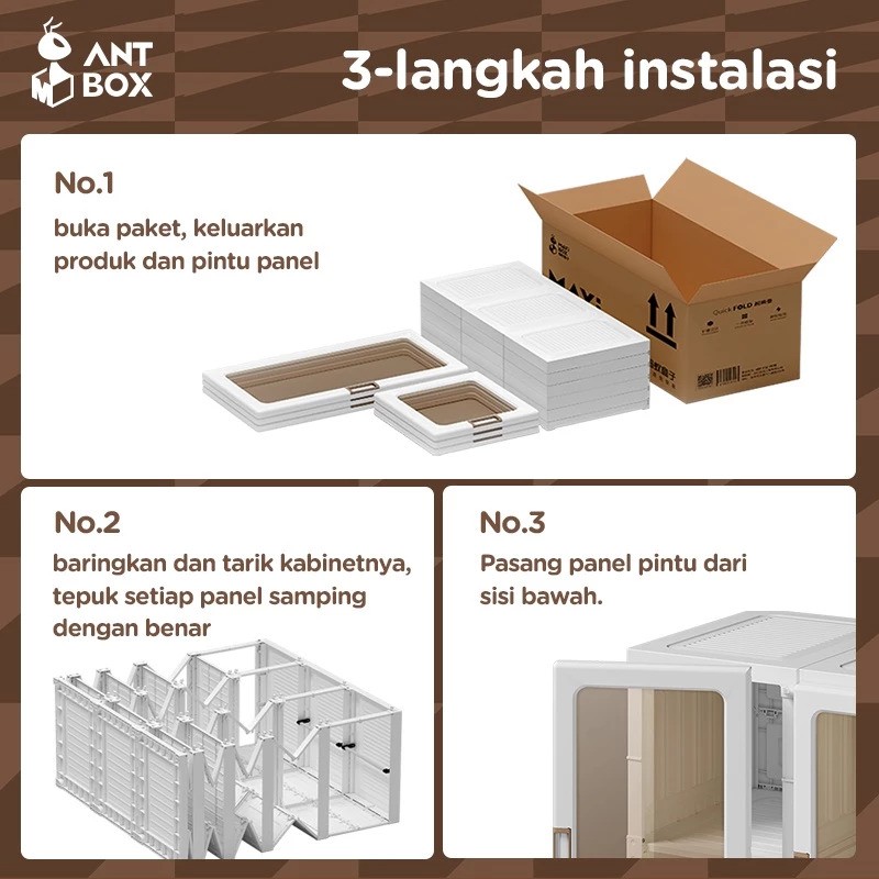  Antbox Lemari Pakaian 15 Box 2 Hanger 890 Liter