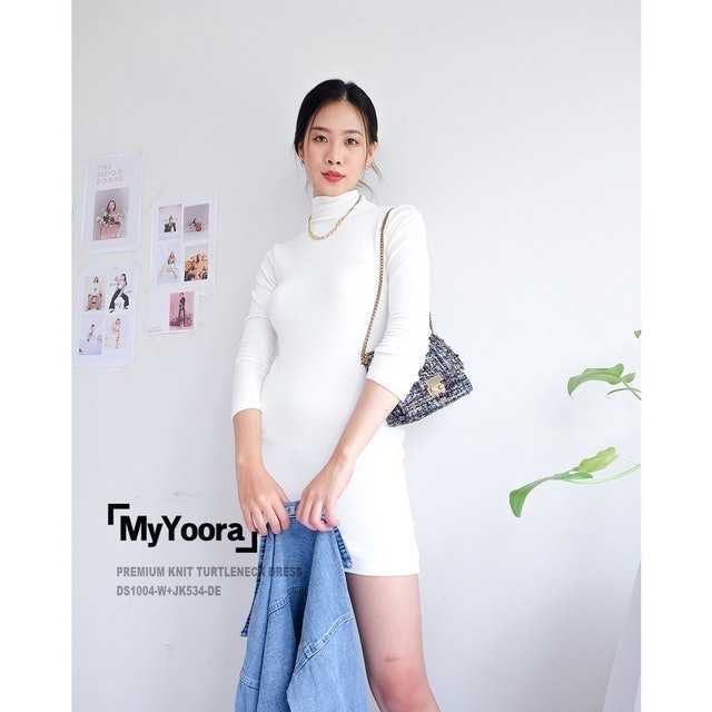 Premium Knit Turtleneck Dress ｜ DS1004