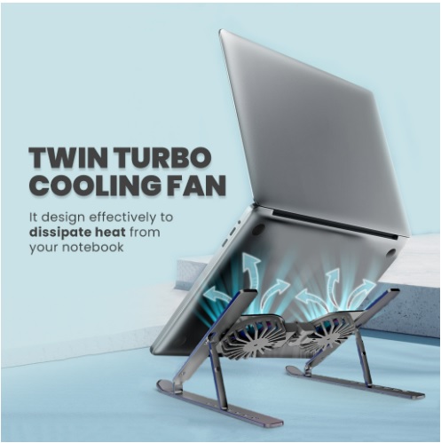 Corner Digital Evolusi UNEED Laptop Stand Holder with Cooling Fan ULS902