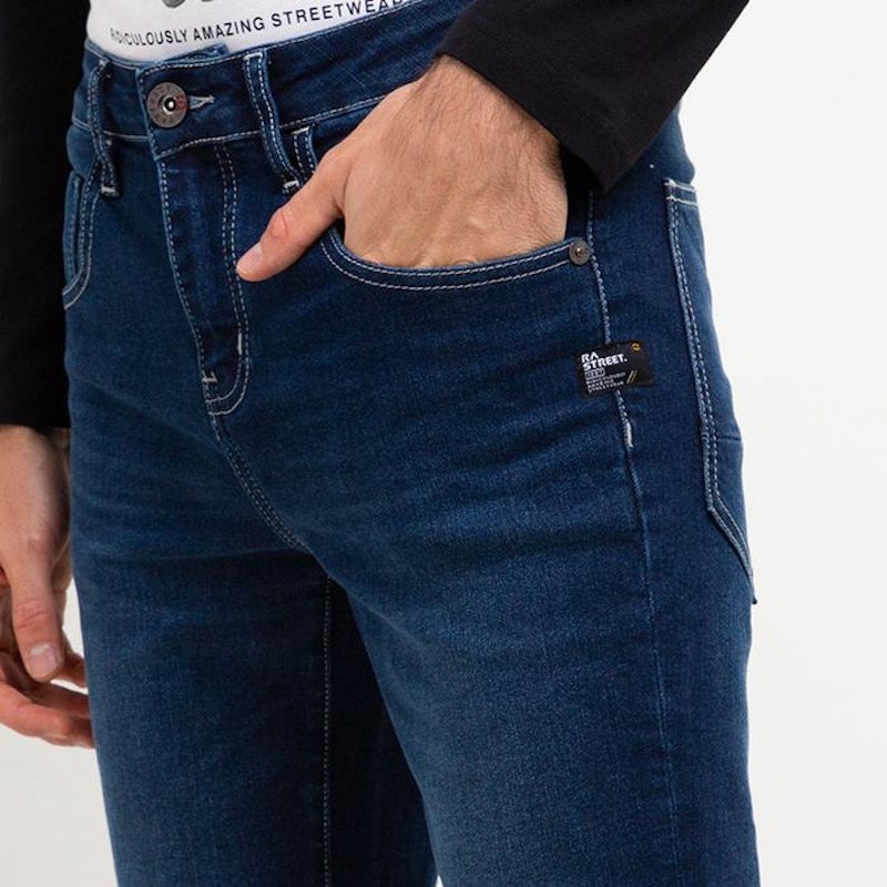 RA STREET Celana Jeans Pendek Aruba Dark Blue 3