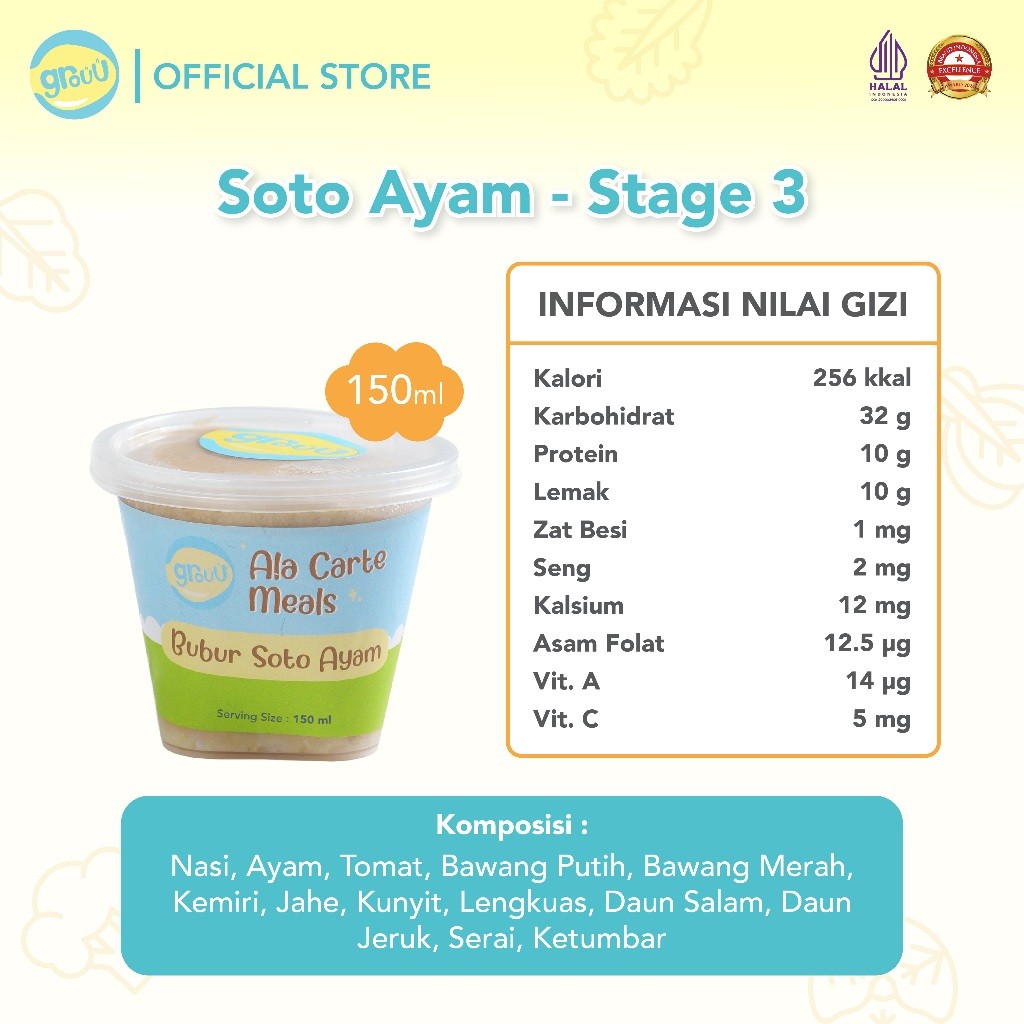 Grouu Ala Carte Meals Bubur Soto Ayam Stage 2 3