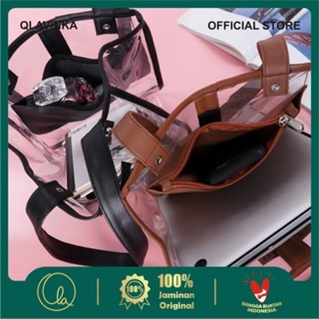 Qlavinka  Tote Bag Transparan Femia