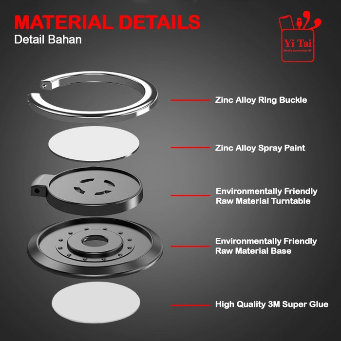 Ring Holder HP Universal Slim Bentuk Bulat