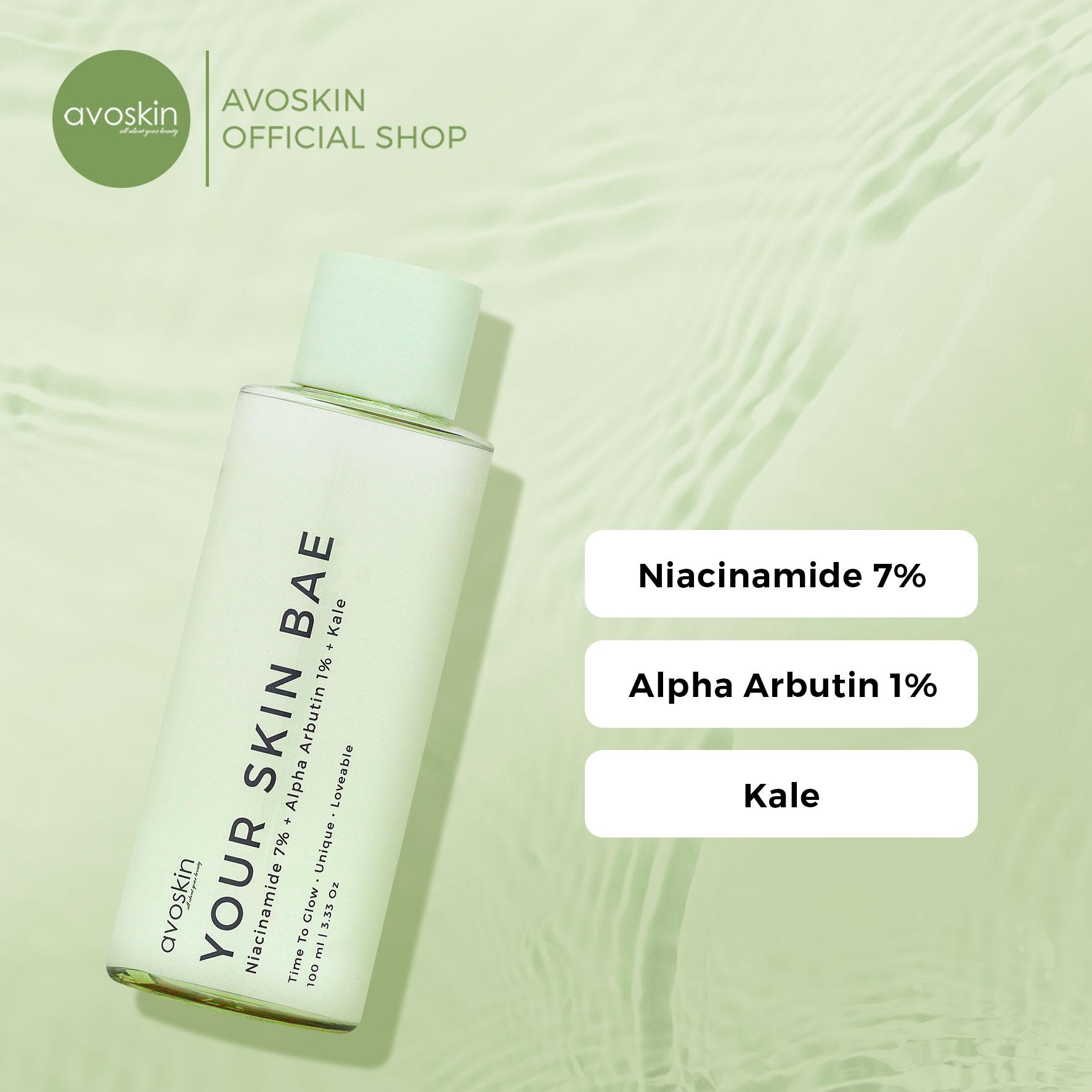 Avoskin Your Skin Bae Toner Niacinamide 7% + Alpha Arbutin 1% + Kale