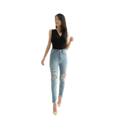 Highwaist Skinny Ripped Jeans Stretch Premium