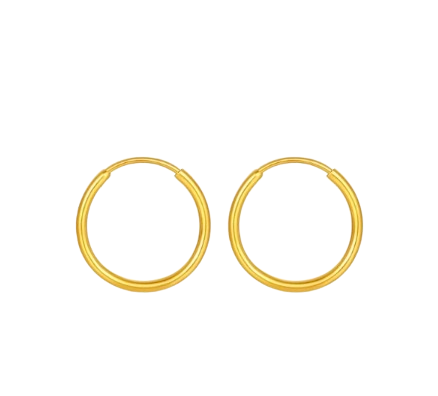 JULEE Anting Lingkaran Polos Emas 24 Karat