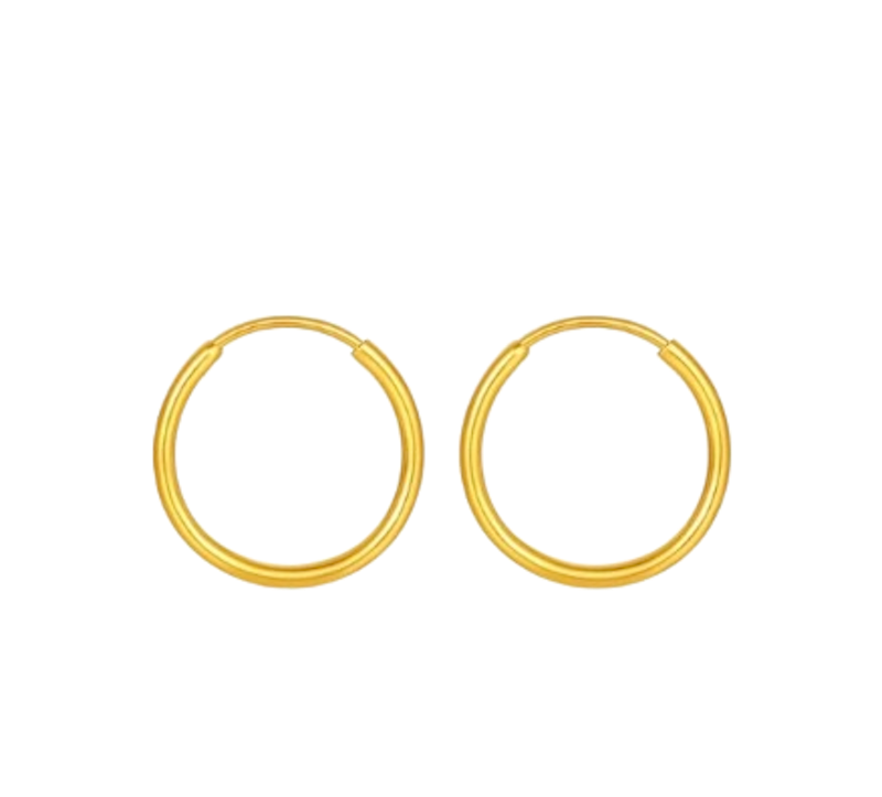 JULEE Anting Lingkaran Polos Emas 24 Karat 1