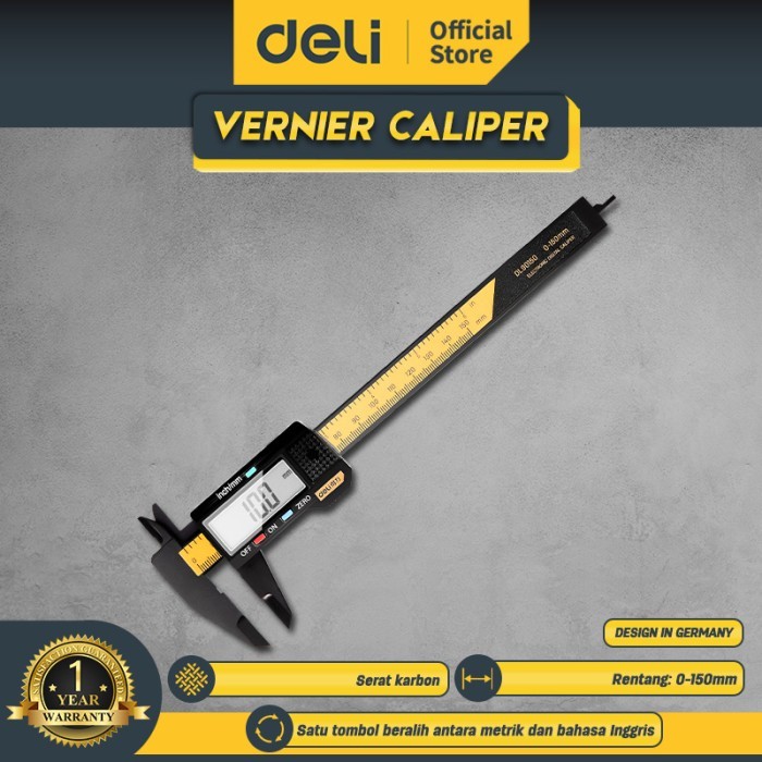 Deli Group Indonesia Deli Sigmat Verniper Caliper 150 mm EDL90150