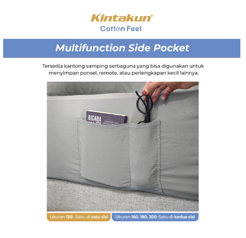 Kintakun Sprei Cotton Feel with Side Pocket 4