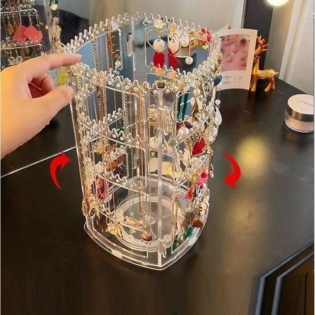 ONE-K20 Rak Anting Acrylic Putar 360 Derajat