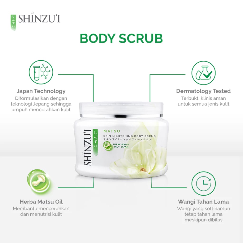Bina Karya Prima Shinzui Skin Lightening Body Scrub Matsu
