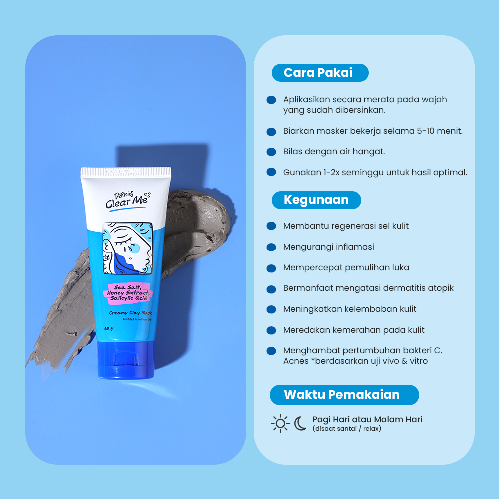Erha Clinic Indonesia Dermies Clear Me Creamy Clay Mask - Masker Jerawat