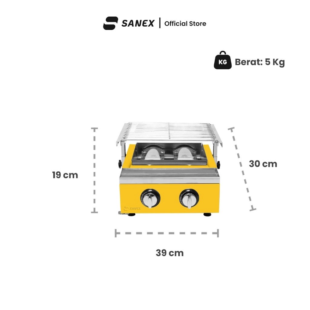 Indo Surya Kencana SANEX Kompor Panggang 2 Tungku SN-KP02