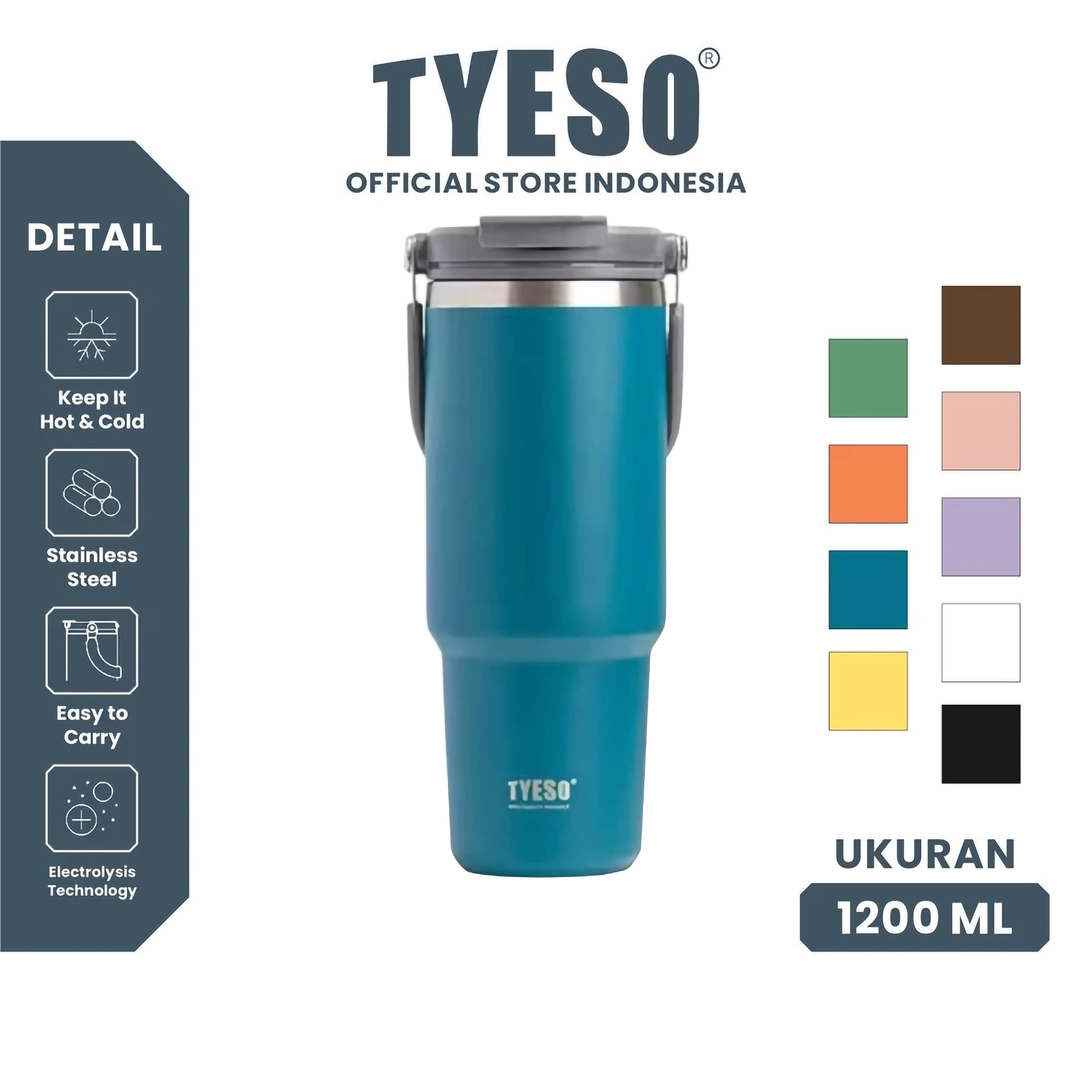 TYESO Tyeso Tumbler Portable Stainless 1200ml  TS-8830