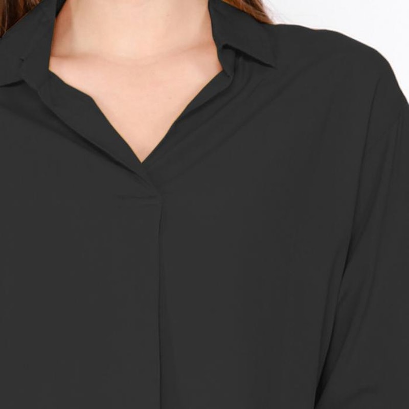 C2 Glenza Black Basic Blouse Wanita