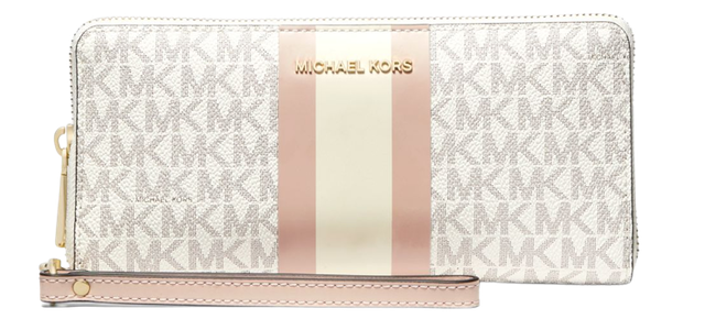 Logo Stripe Continental Wristlet ｜ 34F9GF6T3B