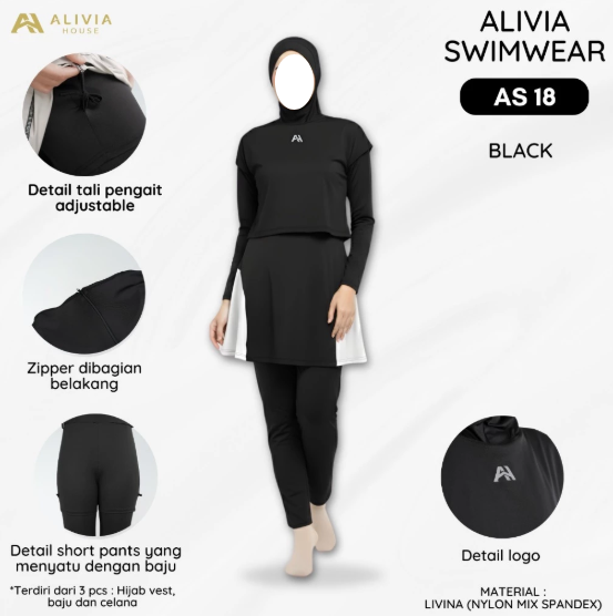 Alivia Swimwear Baju Renang Muslimah AS18