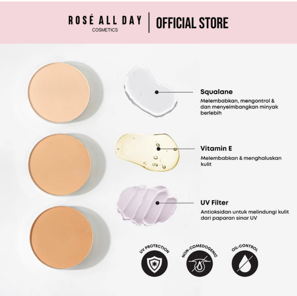 Rose Cosmetics International Rosé All Day The Realest Lightweight Compact Powder Medium