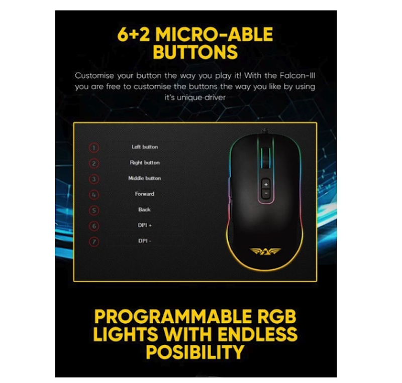Armaggeddon Pro Gaming Mouse Falcon III 4