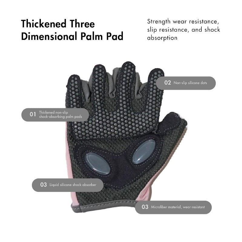 HappyFit Fitness Gloves with Palm Pad and Anti Silicone Dots 4