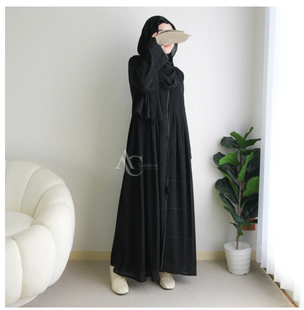 Alaydrus Collection Abaya Hitam Turkey 857