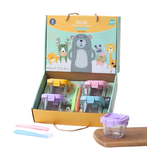 IQUE IQUE Set Tempat MPASI Kaca 6 in 1