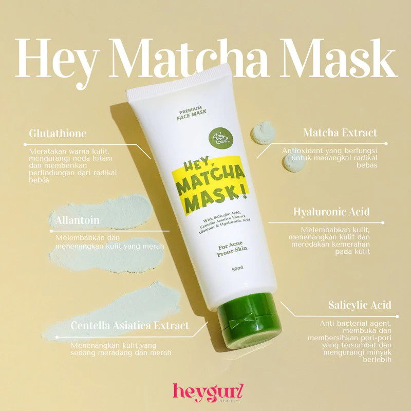 Unicare Beauty Kosmetindo HeyGurl Hey Matcha Mask