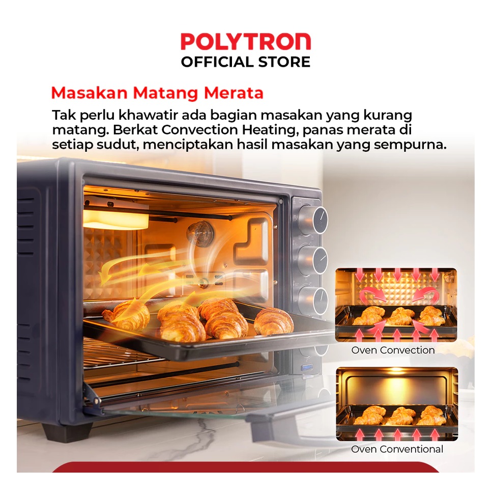 Hartono Istana Teknologi Polytron Kitchenmate Oven Listrik 33 Liter PEO-33B2B