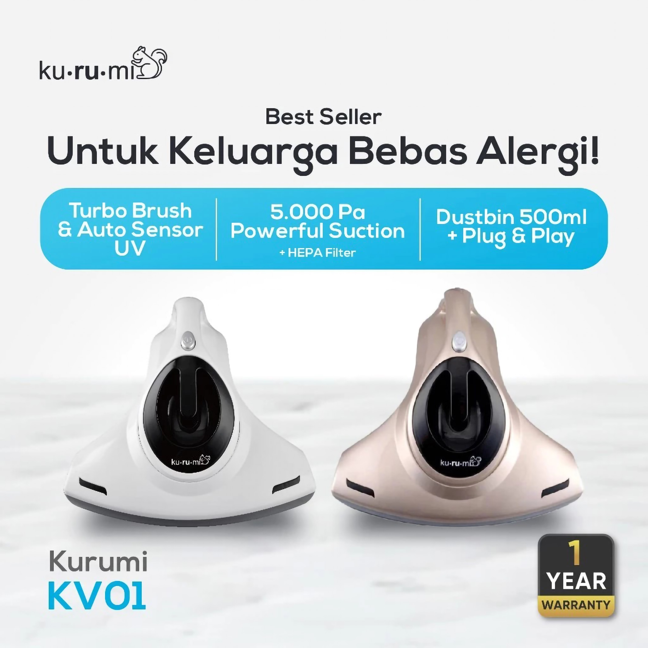 Mutiara Citra Langgeng Kurumi Anti Dust Mites UV Vacuum Cleaner KV 01